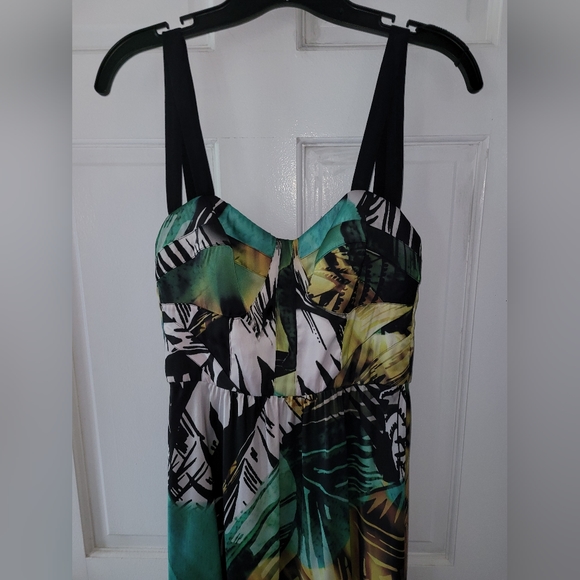 Bebe Multicolor Hi Low Flowy Sleeveless Summer Dress, Size XS - Picture 3 of 11